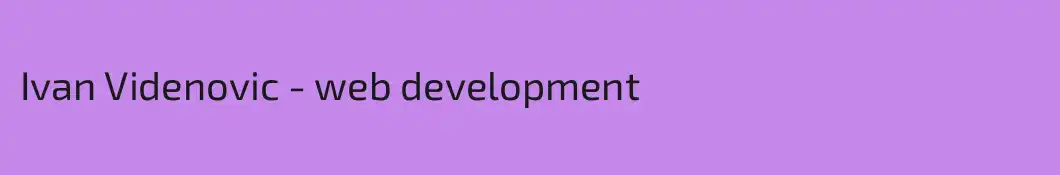 Ivan Videnovic - web development